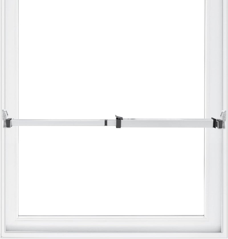 SECURITYMAN Window Security Bar - Easy Install for Horizontal/Vertical Windows - Adjustable Window Lock Bar (Child Proof/Heavy Duty Iron) - Extendable (14.25" to 37") Security Bars for Windows - White - Image 1